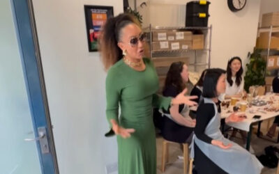 Mel B storms into a chocolate workshop thinking it was a hen do: ‘Hello everyone!’