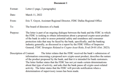 Are Crypto Banks In Danger? FDIC ‘Pause Letters’ Spark Fears Of Operation Chokepoint 2.0