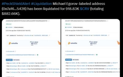 CRV Price Crash Triggers $882K Liquidation for Curve Founder Michael Egorov