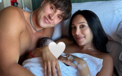 Neighbours star Scarlet Vas welcomes first child with stepbrother and husband Tayo Ricci