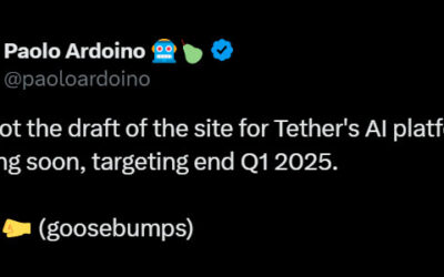 Tether CEO Paolo Ardoino Announces Q1 2025 AI Platform Launch