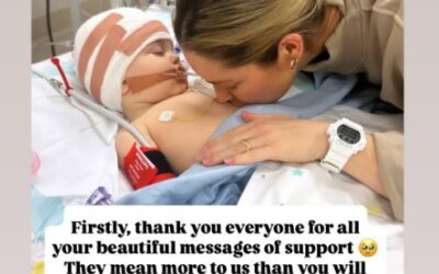 Aussie model Erin McNaught’s nine-month-old Obi undergoes brain surgery