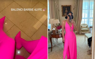 Kim Kardashian stops traffic in hot pink Balenciaga ensemble as she joins celebrities at Paris Couture Week